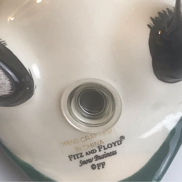 Fitz and Floyd Christmas Salt Pepper Shakers Snow Business Penguins Ceramic Vtg - Picture 3 of 8